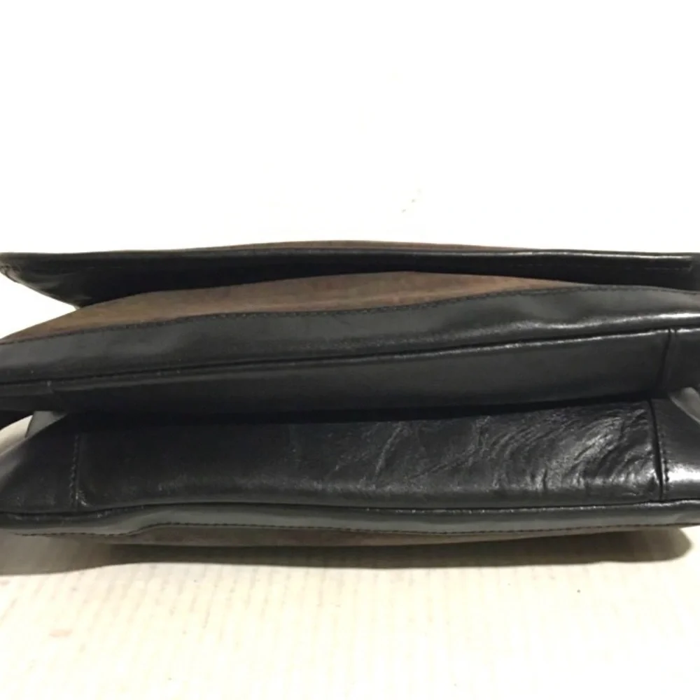 Cole haan unisex Brown distressed Leather Messenger Bag